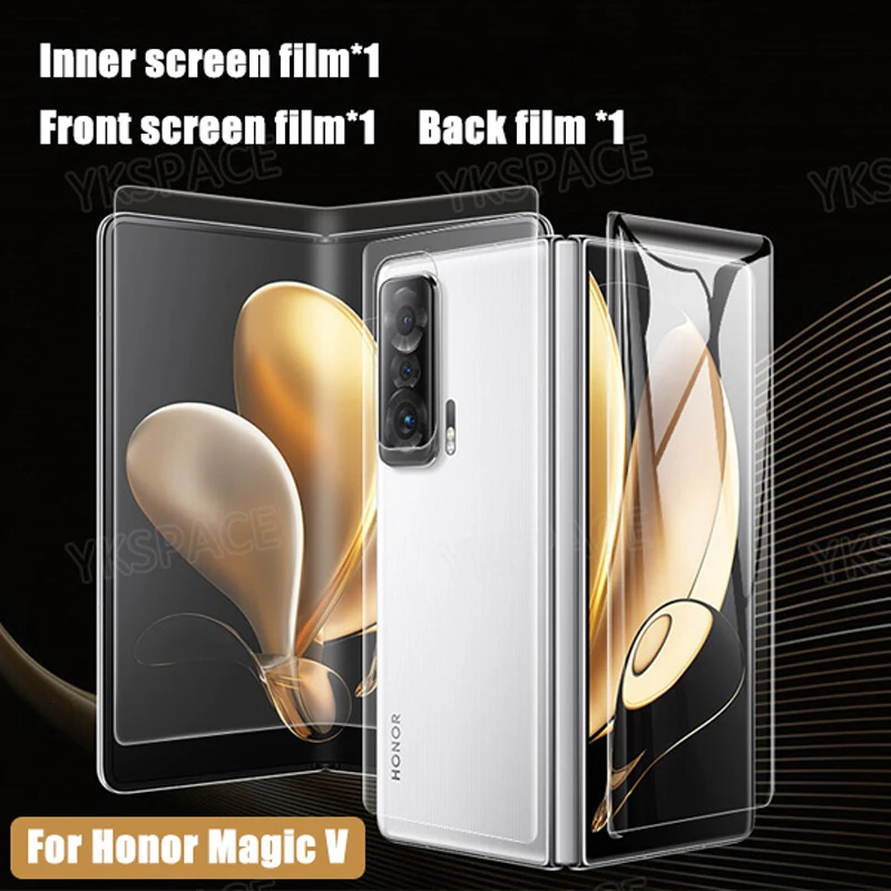 2 in 1 Inner Front Matte Hydrogel Film For Honor V Purse Magic V VS 2 V2 RSR Clear HD TPU Soft Screen Protector Anti Fingerprint
