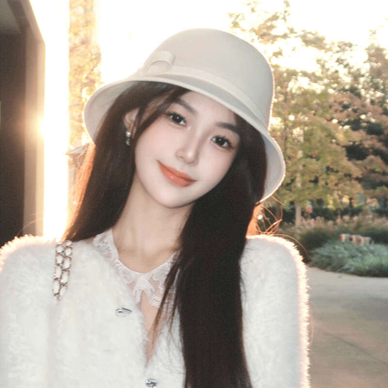 woolen hepburn style fisherman for children in autumn winter highend feeg small fragrance round top french style and socialite hat