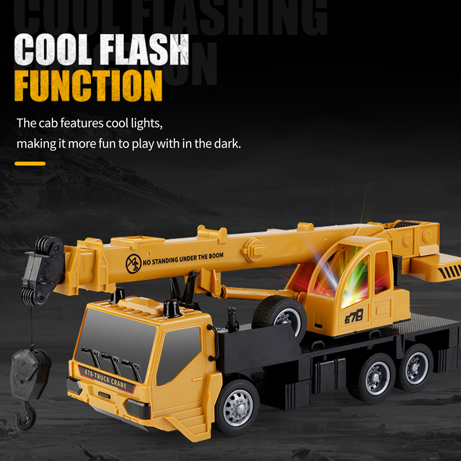 8079ERC Truck Children's Electric Alloy Arm Remote Control Crane Engineer ing Vehicle Electric Crane Car Toys Gifts for Kids