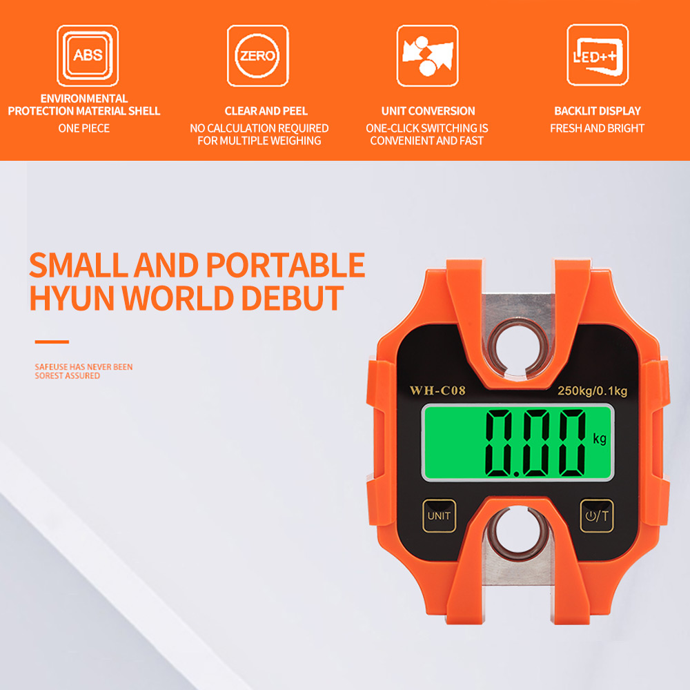 Industrial Detachable Portable Micro Crane Scale 100KG 250KG 50g Hanging Suitcase Digital Weigh Hook Electronic Scale Steel Tool eec0a