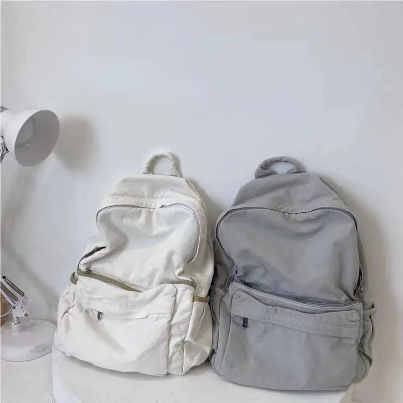 Womens Bag Trend Techwear Harajuku Canvas Aesthetic Gothic School Backpack Womens Rucksack Korean Mochila 241111