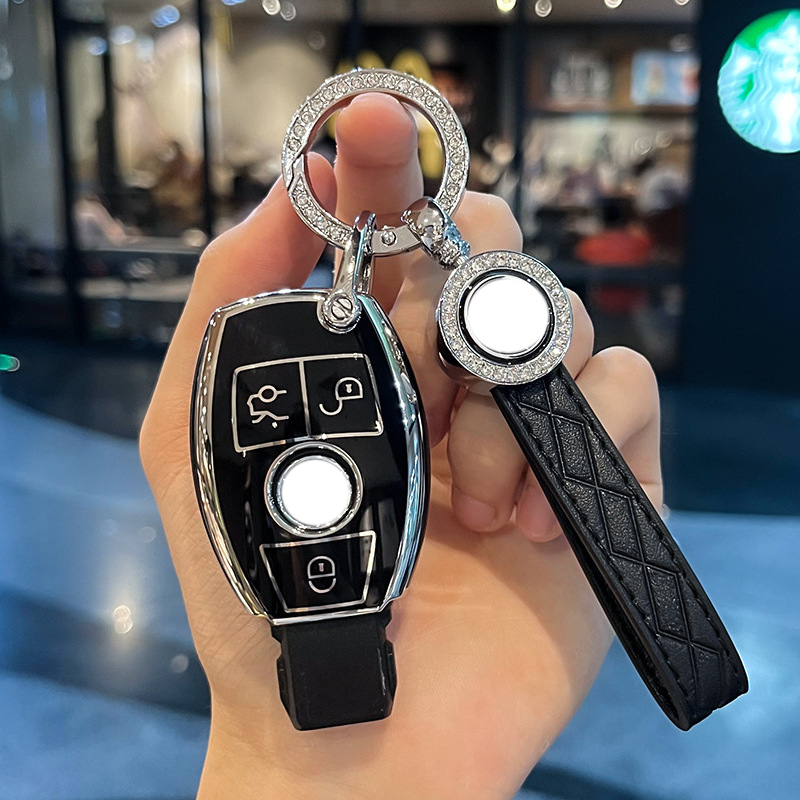 Electroplate TPU Car Key Case Cover Shell Fob For Mercedes Benz A B C E S Class GLA W212 W213 W176 W204 W205 GLC CLA AMG W177 f5c85