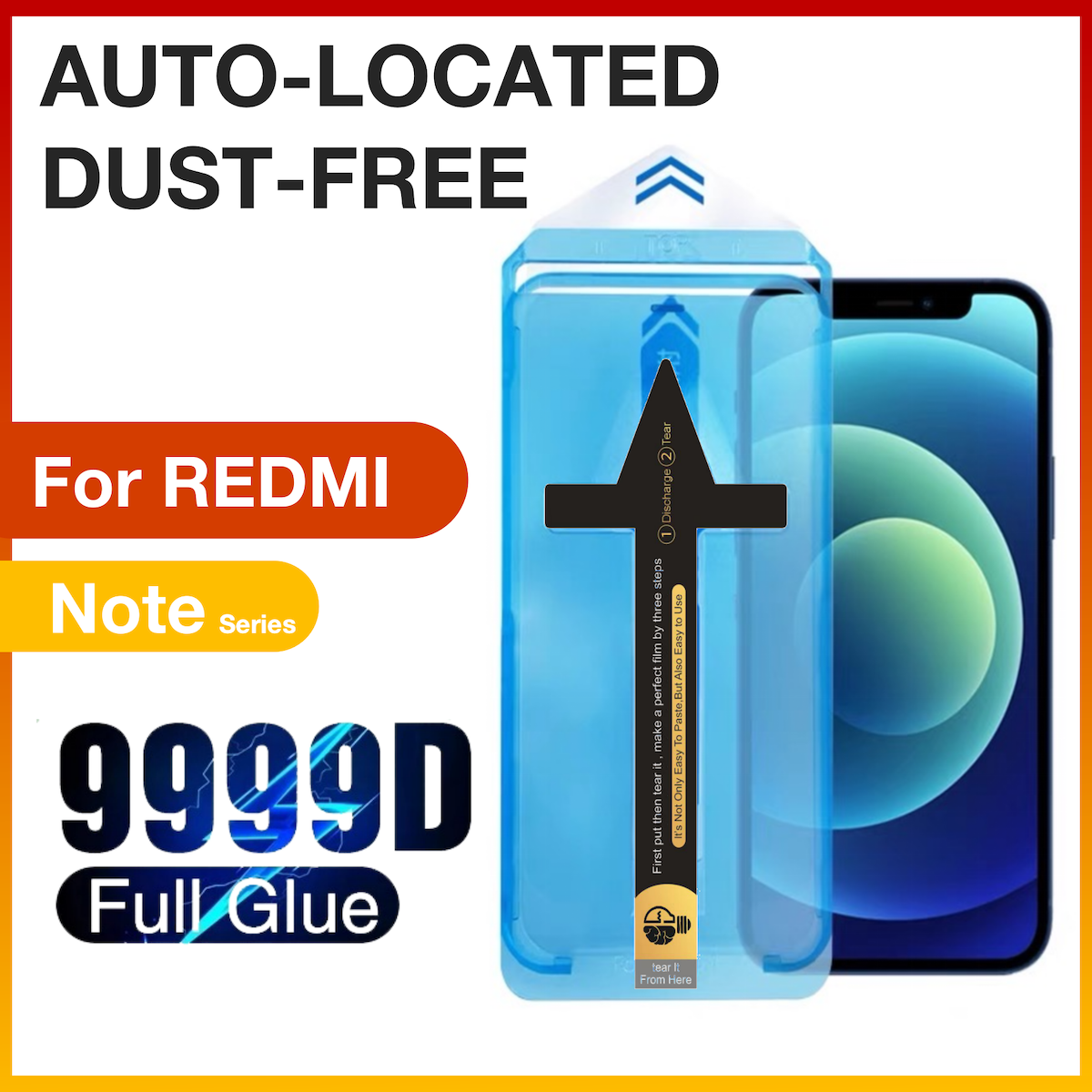 FOR Redmi Note 12 Pro Plus Turbo Tempered Glass 11t 11e 11 10 9 9s 8 6 4G 5G Screen Protector Easy Install Auto-Dust Removal Kit