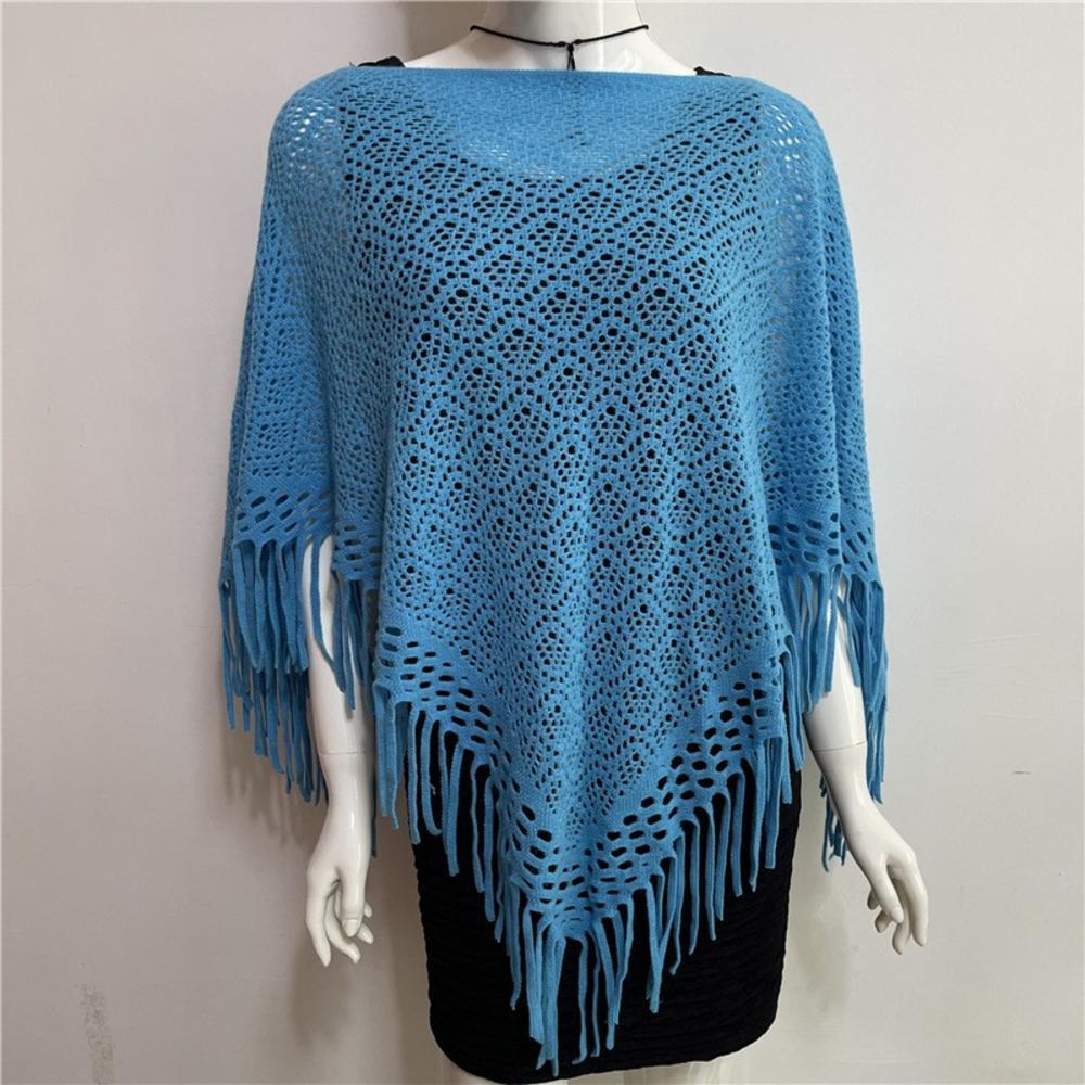 Spring Summer Women's Hollowed-out Fringe Coat Shawl Cape Scarf Plus Size Vintage Scarves Ponchos Scarf Outwear Warm 2023 d2271