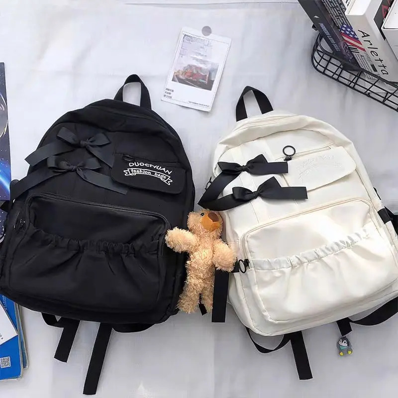 Fashion backpack canvas womens backpack anti-theft shoulder bag school bag teenage school backpack women Y2K 241111