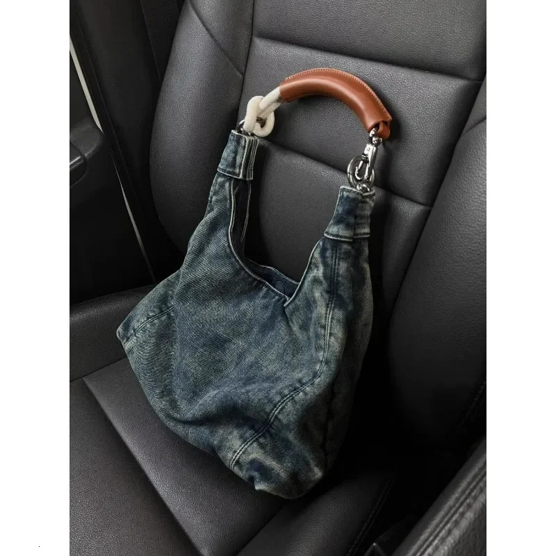 Gainny Y2k vintage denim handbag for women Korean fashion autumn fashion shoulder bag youth top handle handbag Harajuku 241111