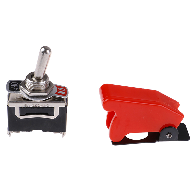 Toggle ON/OFF Switch Metal Lever Car Dash Light with Missile Cover