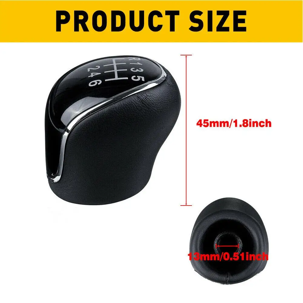 Shift Gear 5/6 Speed Knob For FORD ddmysmile Eo 4 S-Max C-Max Focus 2 Kuga Leather Shifter Lever Arm Headball Car Accessories Smile