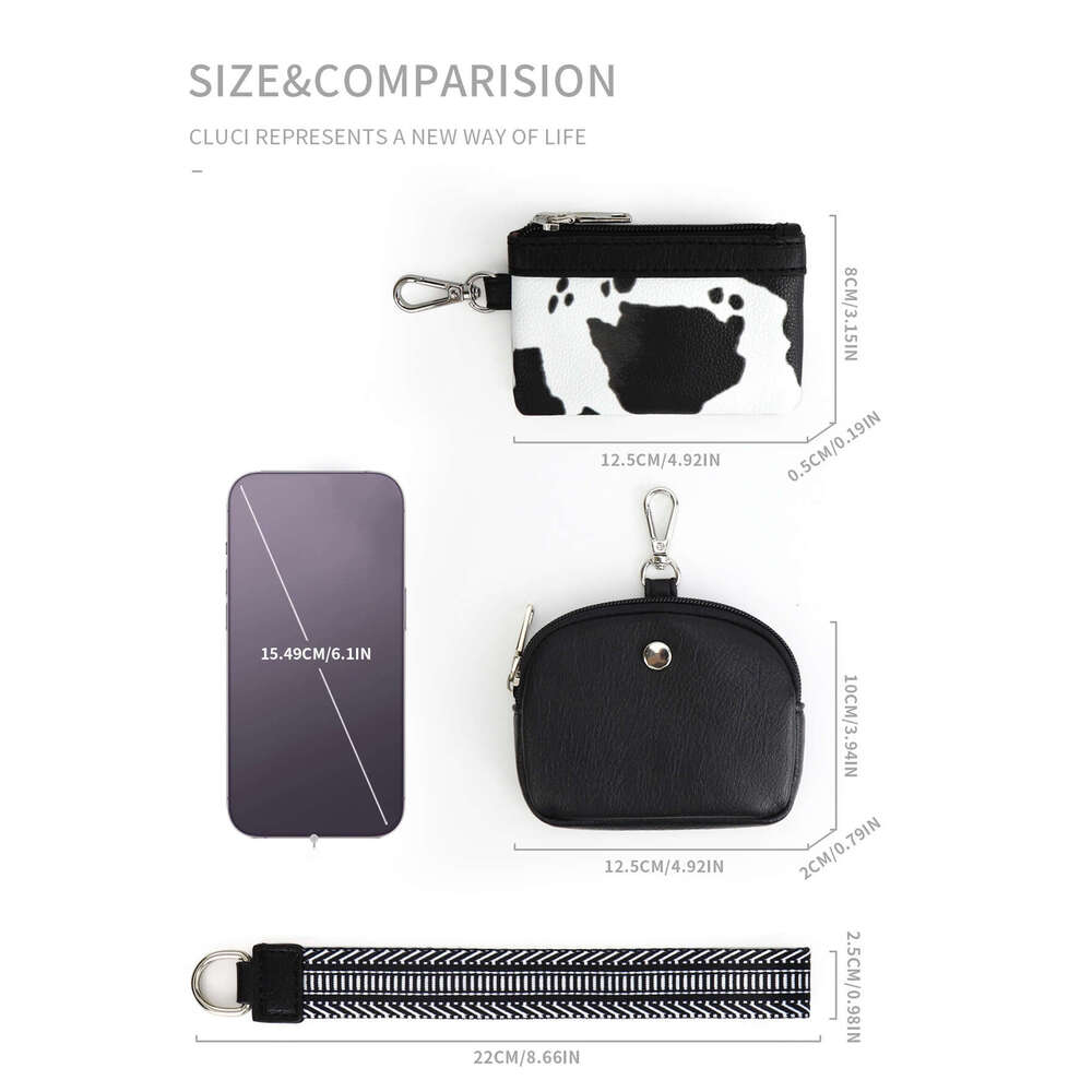 Multi-functional fashion women's wrist bag portable simple bank card mini purse cow PU material