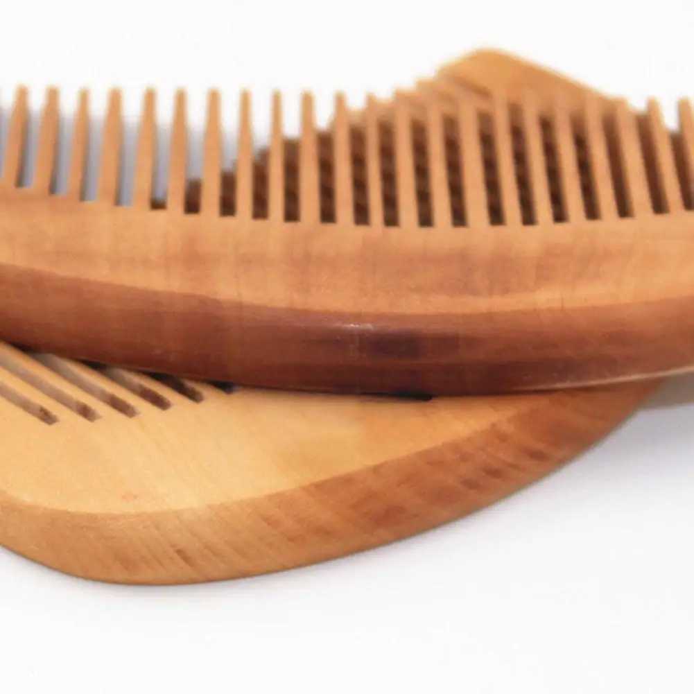 Pcs natural peach wood comb closed teeth anti-static care tool hair beauty beard accessories wood massage Q3f4 W241112