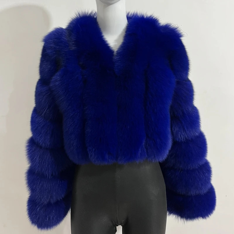 Short Style Real Fox Fur Coat Winter Woman Natural Warm Fashion 241112