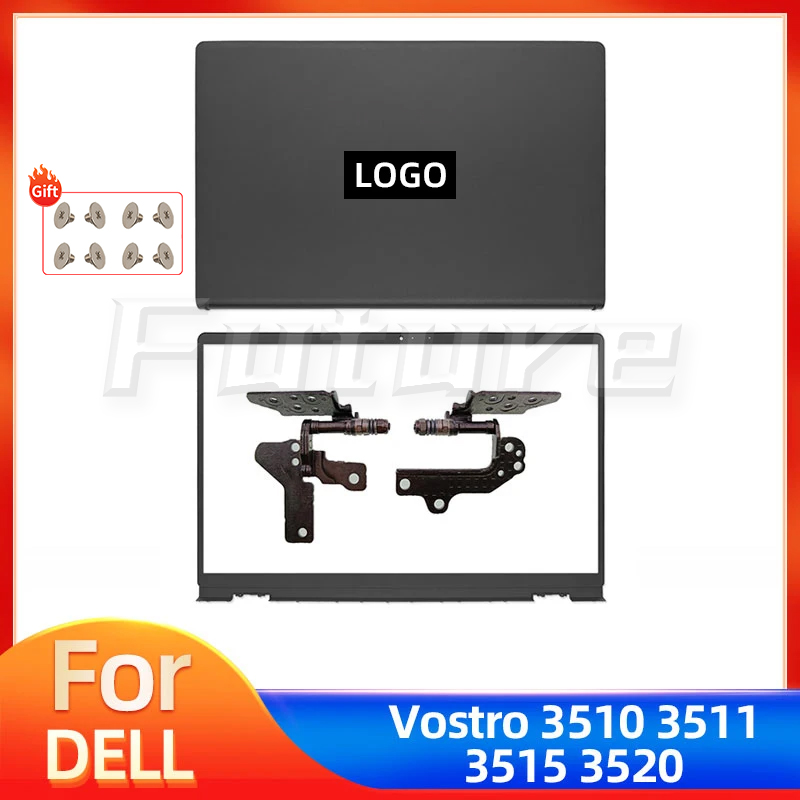 New Laptop Case For DELL Vostro 15 3510 3511 3520 3525 LCD Back Cover Front Bezel Hinges Top Case 0DWRHJ Black 64a57