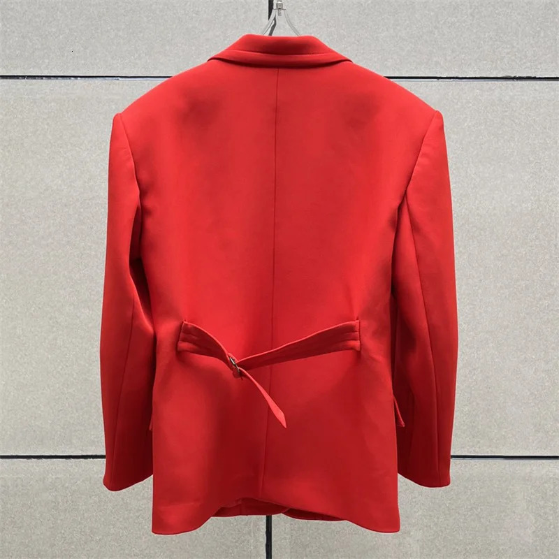 womens blazer autumn in outerwears double breasted slim fit Womens suit jacket High quality long sleeved top 241112