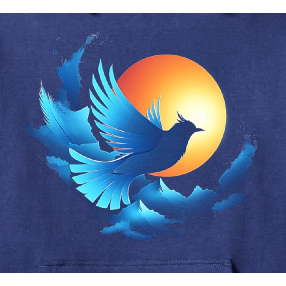 Hoodie for Mens Womens Bluebird Sunrise Bird Mountain Hiking Nature Lover Wildlife Pullover Hoodie Graphic Hoodies sweatshirt