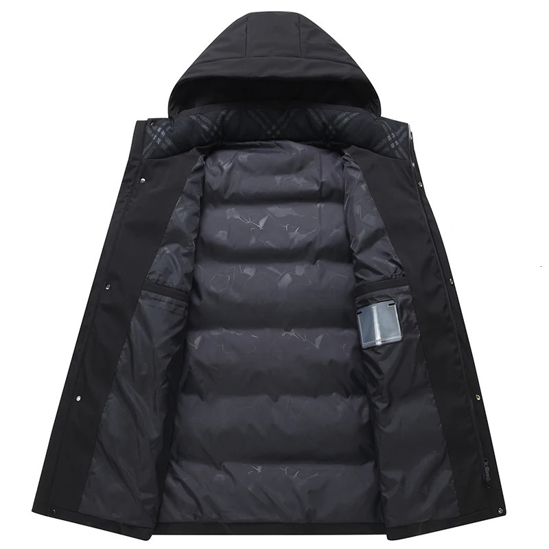 Winter Down Jackets for Men Casual Middle Aged Mens Puffer Coats Winter Thick Warm Plus Size Feather Parkas 241111