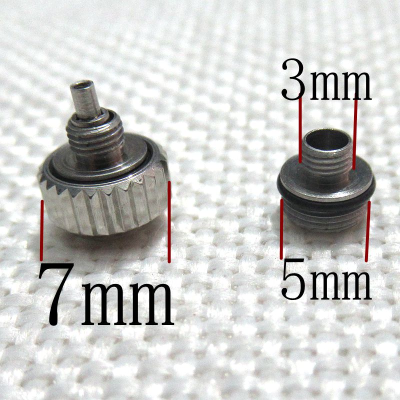 1/2Pcs Steel Watch Crown for Rlx Submariner 7.0mm Silver Gold Metal Watch Stem Crown Repair Parts Assortment