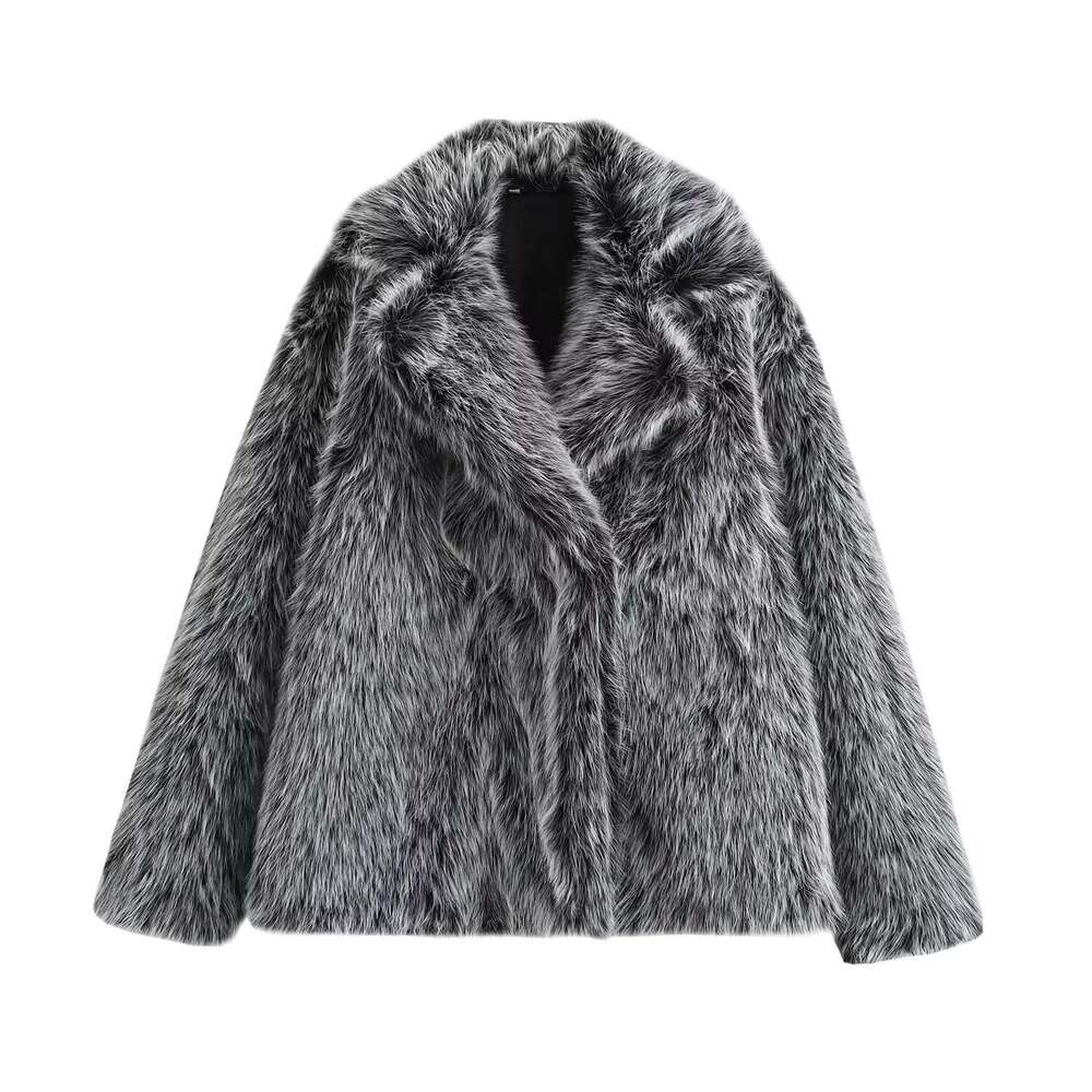 shanshi fur coat women Artificial buttoned fur hooded jacket