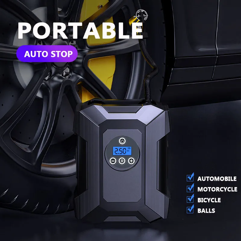150 Psi 12V Portable Handheld Air Pump Tire Iator Portable Intelligence Digital Display Car Tire Iator Built-in LED Light 5521e