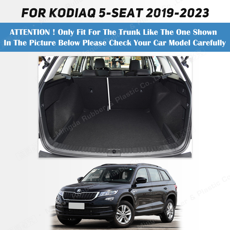Auto Full Coverage Trunk Mat For SKODA Kodiaq 7-Seat 2017-2023 22 21 20 19 18 Car Boot Cover Pad Interior Protector Accessories afd36