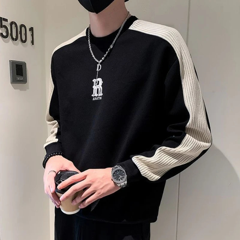 Top white mens rock mens sweater long sleeved funny Y2k Xl original fashion trend Xxl 241112