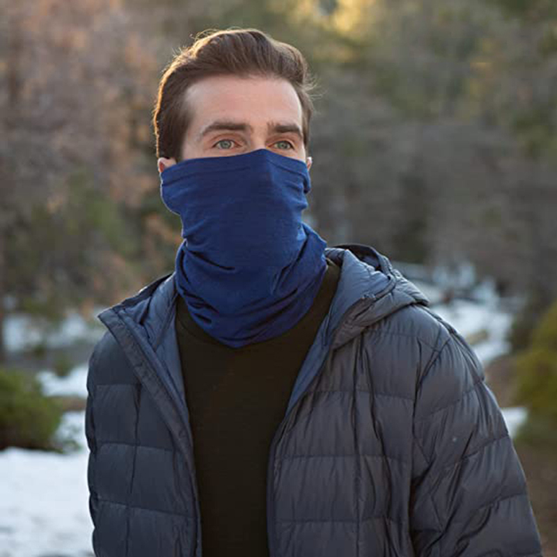Unisex Merino Wool Ski Neck Gaiter Face Mask Neck Warmer for Men Women 100% Merino Wool Lightweight Thermal Headwear Wool Scarf 308d0