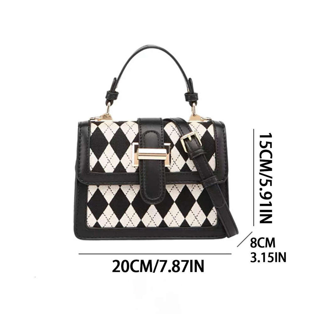 Hand checkered small square 2024 summer new chain plaid single shoulder crossbody bag woman