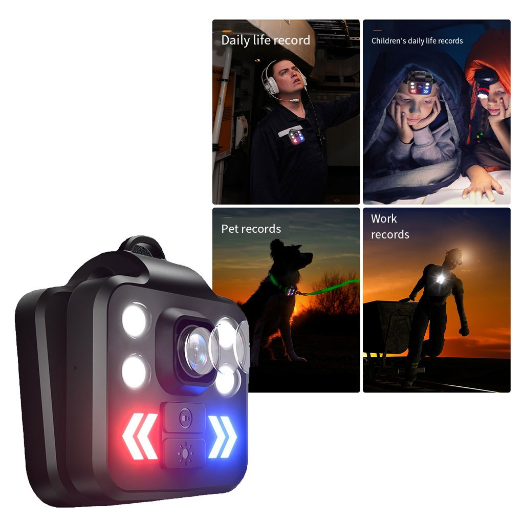 Mini Body Camera Head-mounted Video Recorder LED 1080P Cam Outdoor 797a4