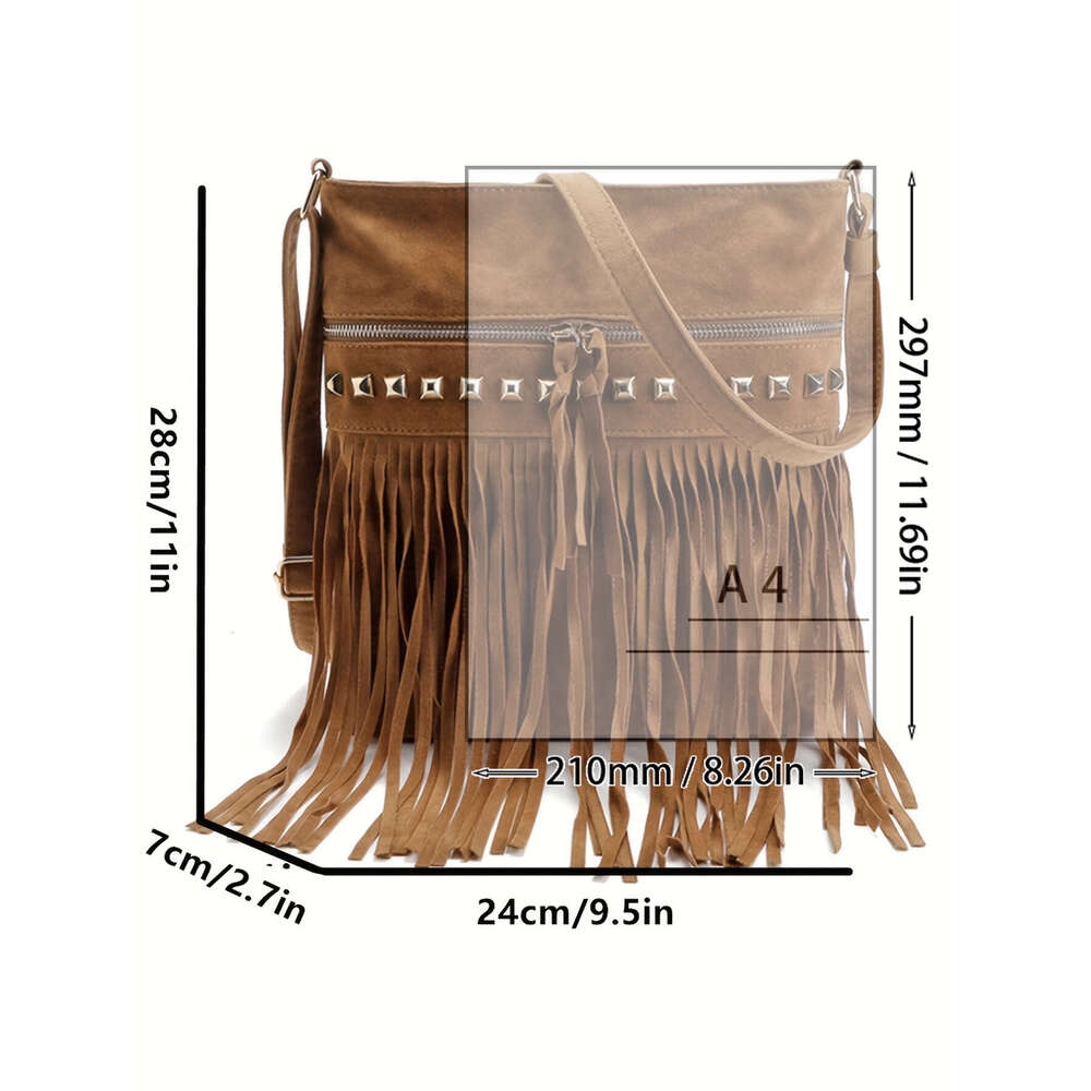 Autumn winter new crossbody for women fashionable Europe and the United States fashion veet willow nail fringe bag all