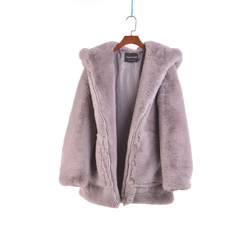 shanshi fur coat women Korean loose for women in winter thickened snowman hoodie imitation otter rabbit fur grass coat