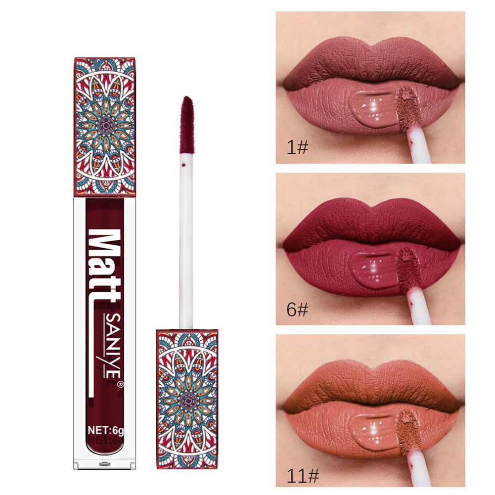 Colors Matte Nude Liquid Lipstick Dark Red Brown Long Lasting Veet Lip Gloss Waterproof Pigment Makeup Glaze Cosmetic 5