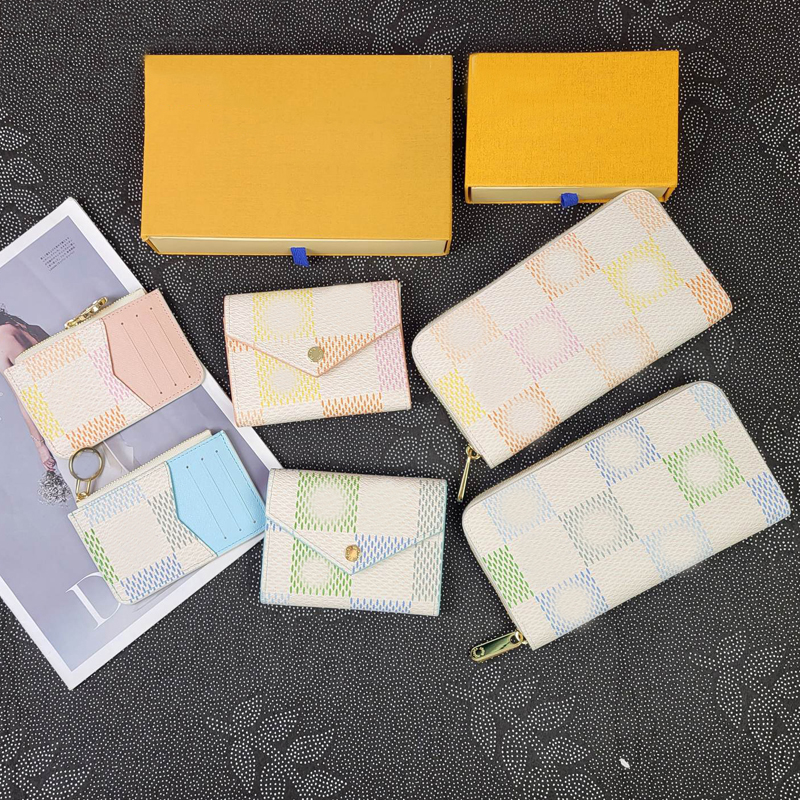 luxury wallet men women card holder passport damier canvas purses snap button coin purse zipper wallets