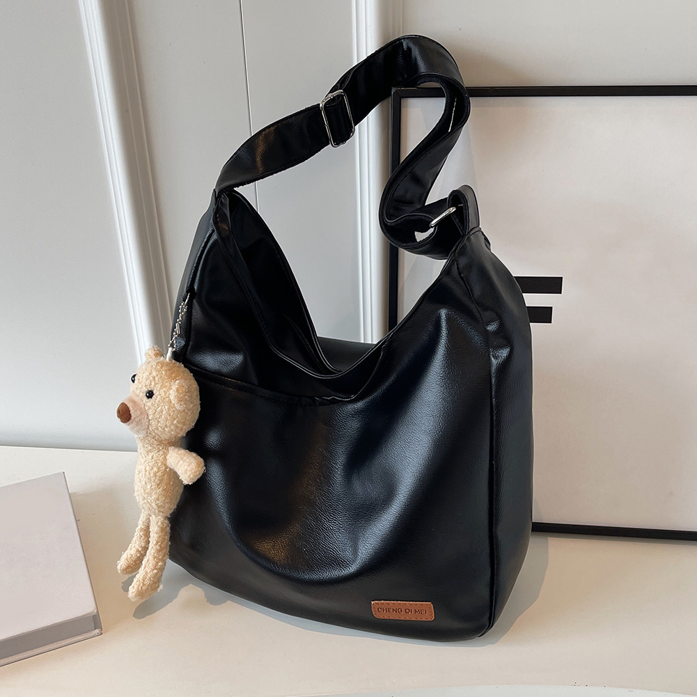 Women Leather Shoulder Bag Adjustable Strap Retro Tote Handbag Trendy Crossbody Sling Bag PU Bucket Tote Bag Daily Dating Bag