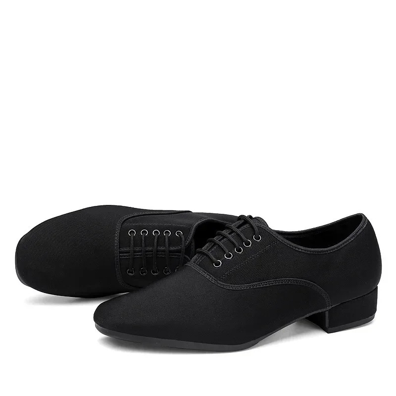 Mens Modern Jazz Sneakers Professional Black Oxford Upper Latin Salsa Shoes Plus Size Low Heel Tango Dance Ball Shoes 241111