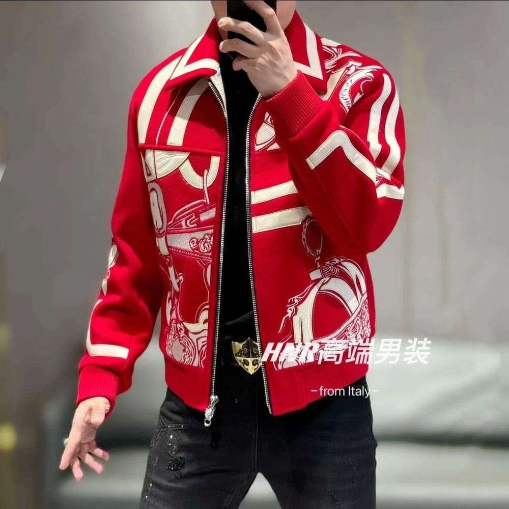 Irregular Pattern Printed New High-end Men's Fashionable Casual Trend Versatile Jacket