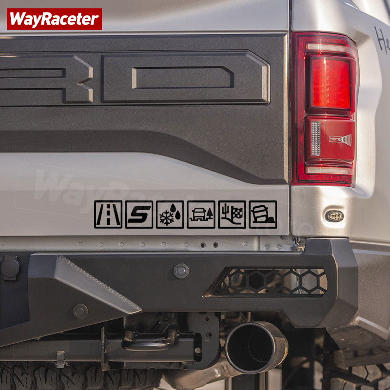Reflective Door Trunk Side Window Sticker Terrain Response Icons Graphics Vinyl Decal For Ford F-150 Ranger Raptor Accessories