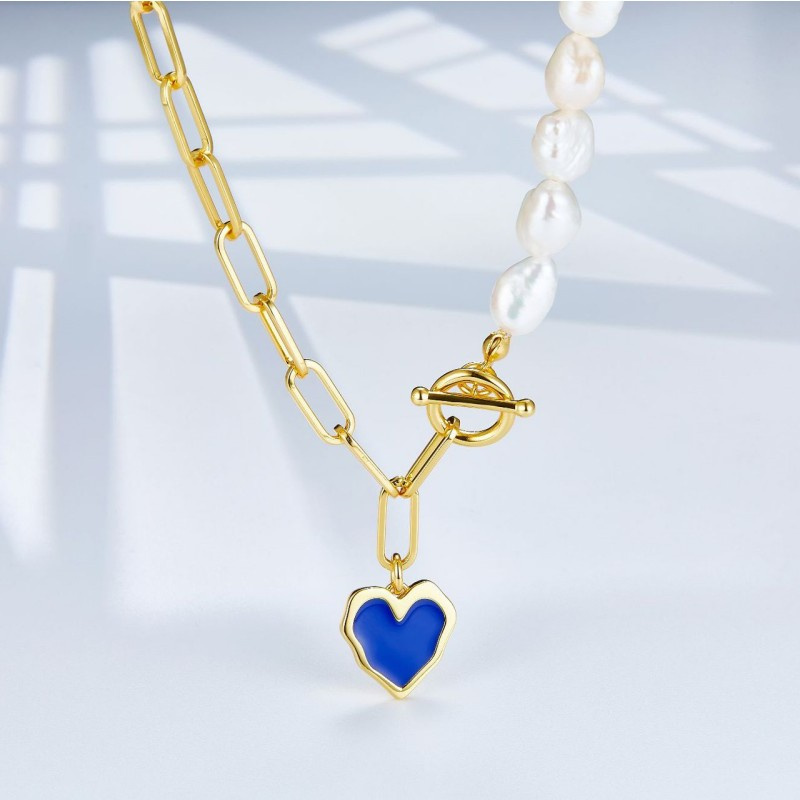 S Sier Natural Pearl Lapis Lazuli Jewelry Sets For Women Heart Shaped Blue Copal Pendant Necklace Flower Earrings Gift 04fdd 5 6a65e