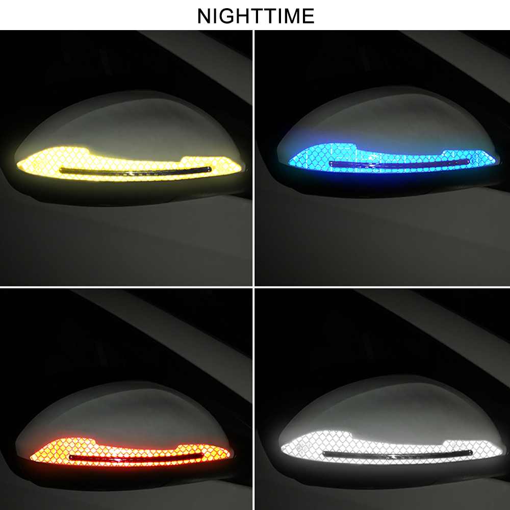 2PCS Car Safety Warning Tape Sticker Mark Styling Reflective Mirror Stickers for Auto DIY Decorative Accessories