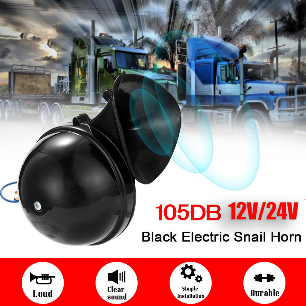 105dB Super Loud Electric Snail Horn Air Horn Raging Sound 12V/24V Waterproof Autohupe Car Horn For Motorbike Truck Boat Vehicle be65c