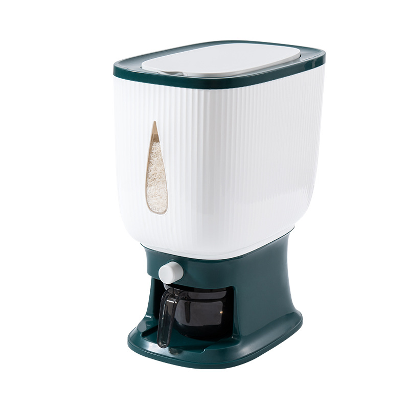 Wanmeng Metering Rice Bucket 10kg Insect-proof and Moisture-proof Rice Storage Bucket Household Rice Tank Press out Rice Plastic Rice Bucket