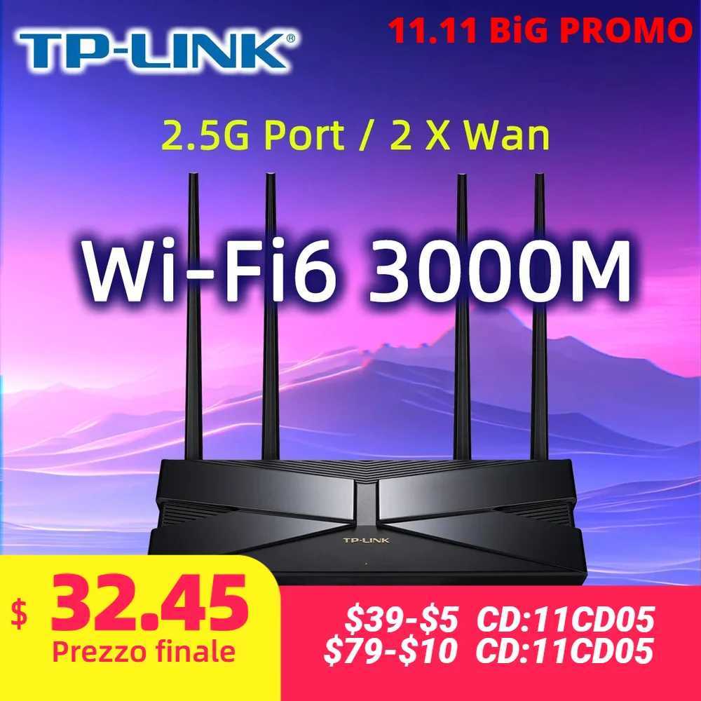Routers TP-LINK AX3000 Dual-band Wi-Fi6 Wireless Router MESH 2.5G RJ45 160MHZ 11ac/ax TL-XDR3040 Wifi Booster 3000Mb Hotspot Repeater J241112