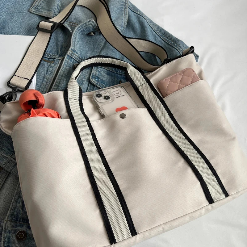 Womens handbag beach bag high-quality lightweight large capacity canvas shoulder bag travel bag 241111
