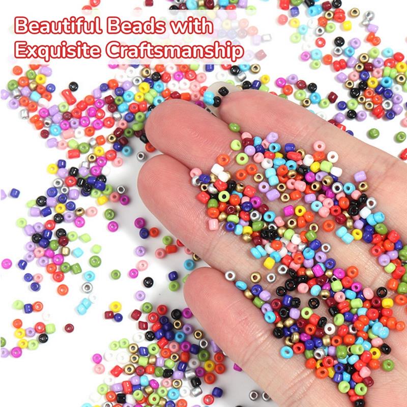 Round Size Glass Seed Beads With Beading Kit 7800 Pcs Beads In Box 24 Multicolor Seed Beads For Jewelry Making About 325 Pcs 569ba
