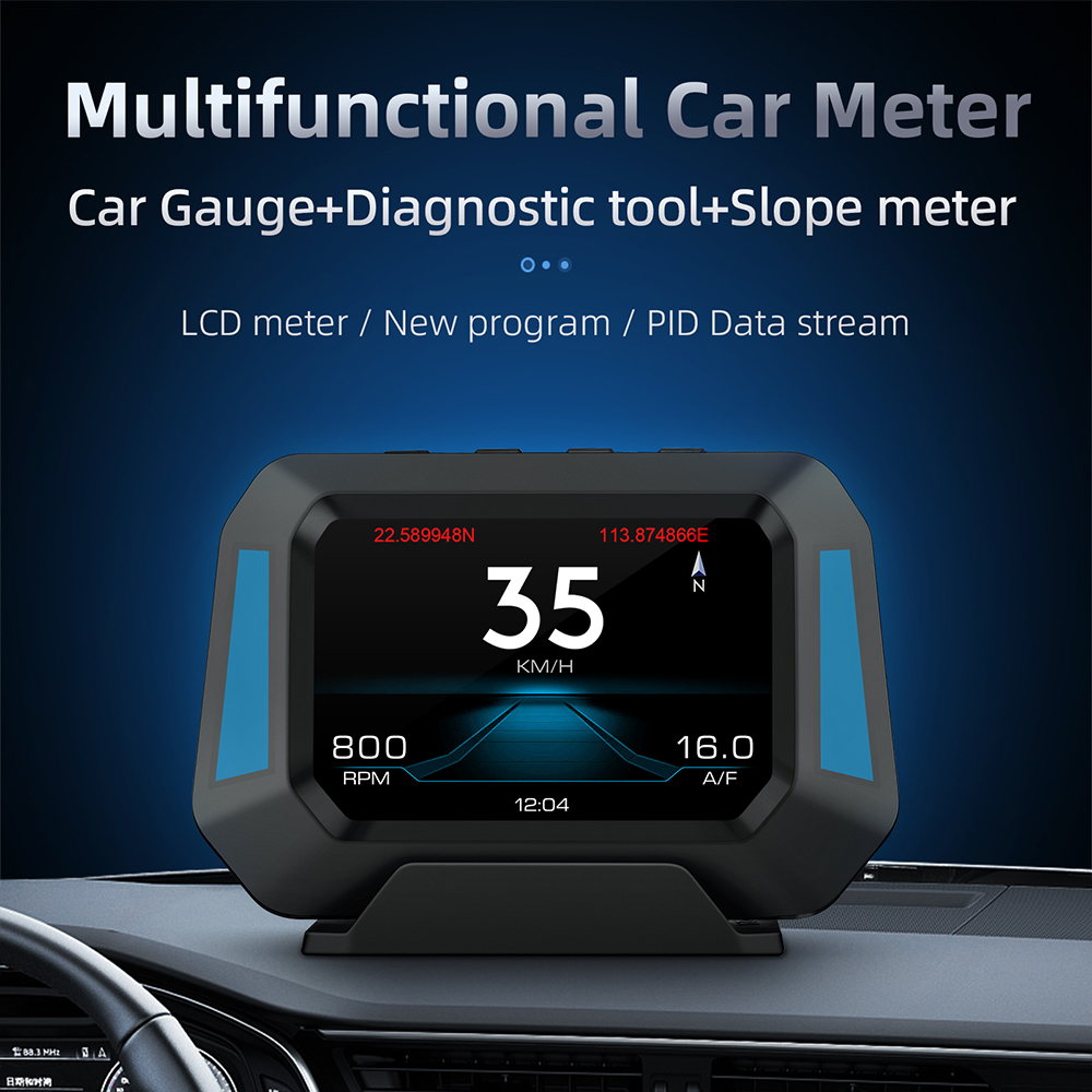 Auto Accessories Speedometer Car Level Sensor Gradient GPS P21 4x4 Inclinometer HUD Real-Time Off-road Vehicle System