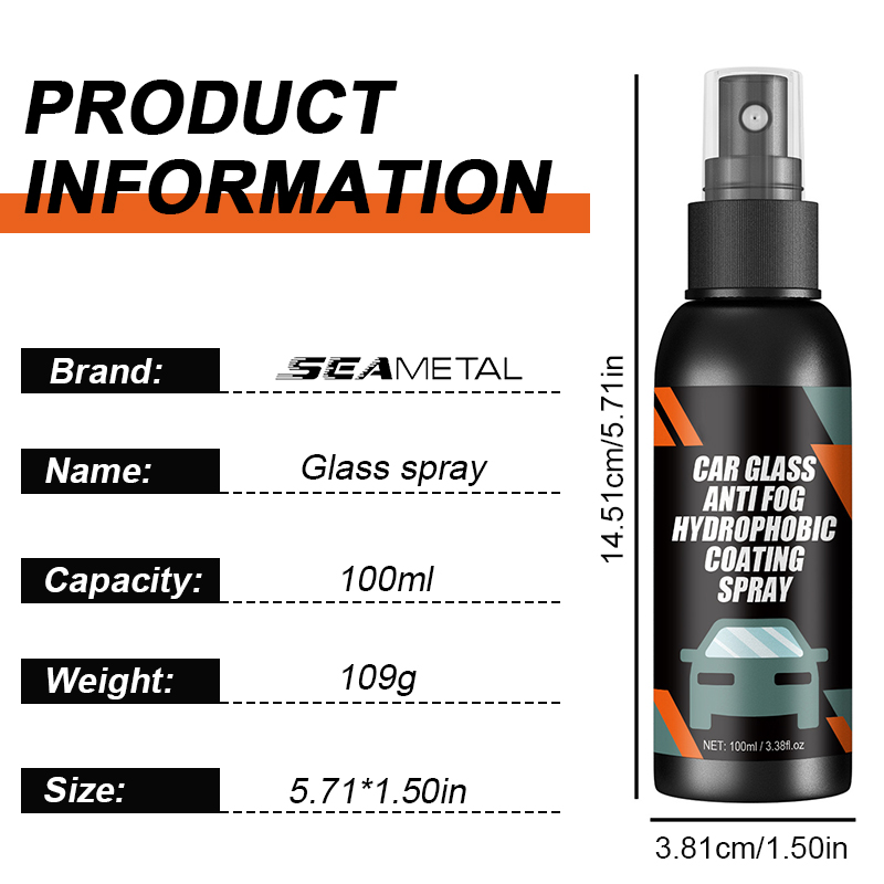 SEAMETAL ml Anti Fog Spray Car Defogger Glass Antifog Cleaner Coating for Windows Screens Windshields Defogging 5