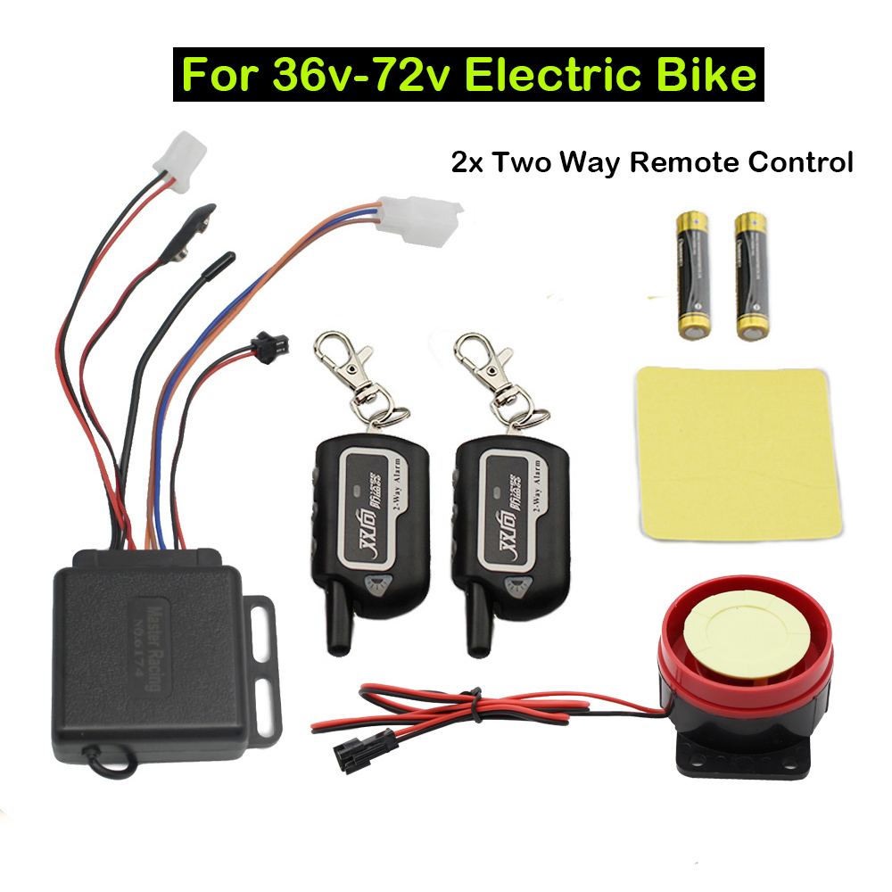 2 / Two Way Motorcycle Anti-theft Alarm Remote Engine Start 36v-72v Electric Bike E-Bike Security Alarm Scooter Theft Protection 702b4
