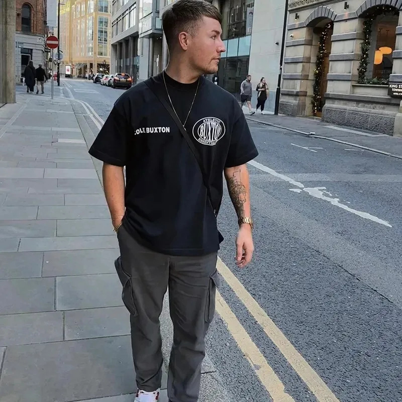 Summer Navy Blue Cole Buxton T Shirt Men Women Heavy Fabric Quality Loose Tee Classic Slogan Print CB Short Sleeve 240412 - view 5