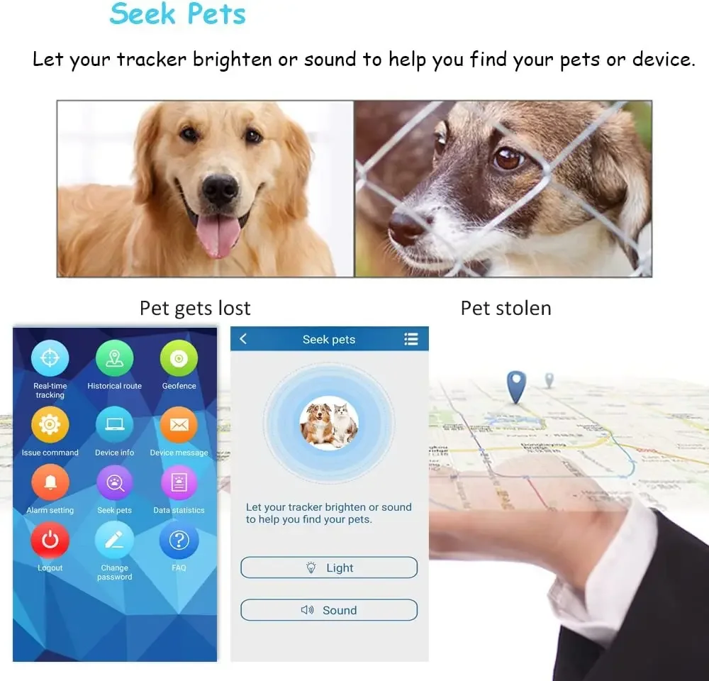 4G GPS Tracker for Hunting Dog Animal Realtime Tracking GPS Locator Waterproof 3000mAh Battery Voice Monitor Geofence Free APP