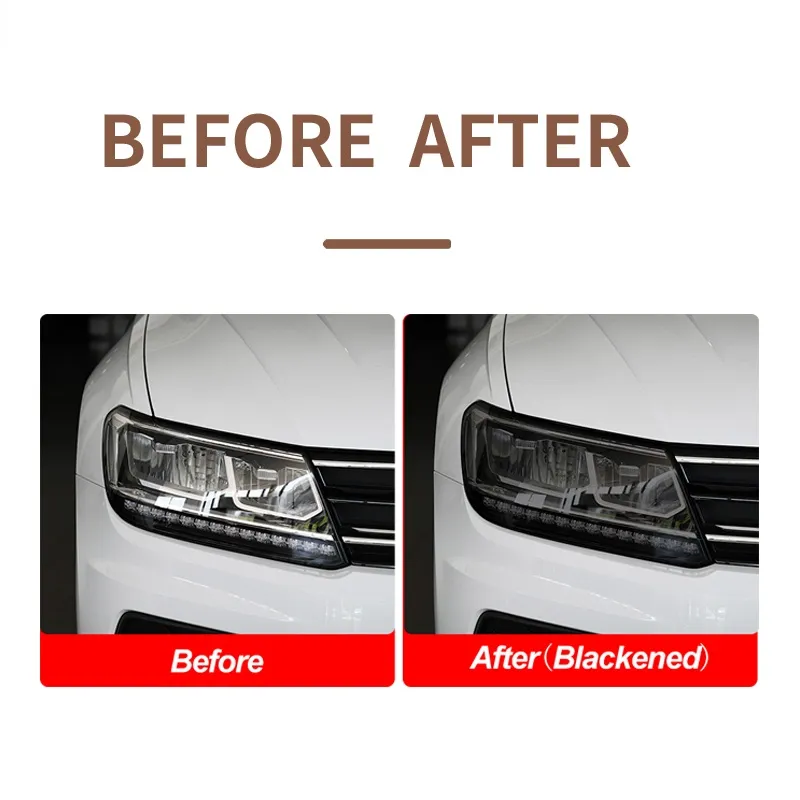 Car Headlight Protective Film Tint Taillight d Black Transparent TPU Sticker For VW Tiguan 2017-2019 Accessories