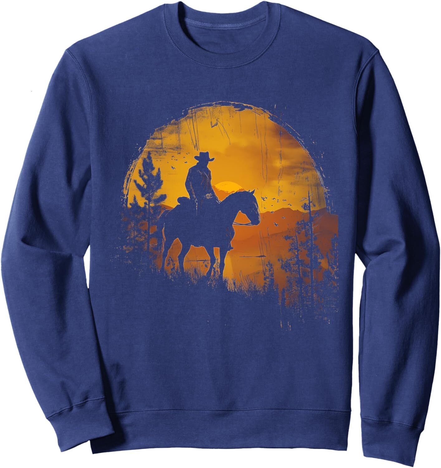 Long Sleeve Shirts for Men sweatshirt Cowboy Sunset Horseback Riding Western Country Gift Sweatshirt T shirt Tee Streetwear Casual tops clothes