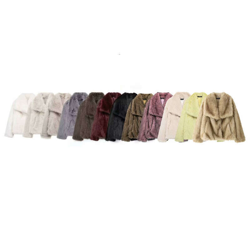 shanshi fur coat women Women's faux 14 color short jacket with fur coat for women